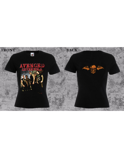Avenged Sevenfold - Red Logo and Band (dámske tričko) obrázok 1
