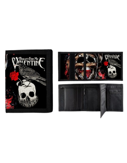 Bullet For My Valentine Crow Skull and Rose peňaženka obrázok 1