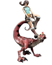 Tomb Raider Mini socha Lara Croft and Raptor 25 cm