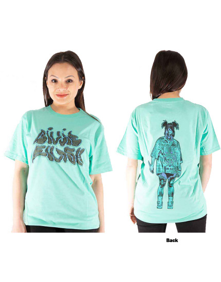 Billie Eilish - Neon Logo Billie (Blue) (Back Print) (tričko) obrázok 1