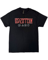 Led Zeppelin - Logo and Symbols (Black) (tričko)