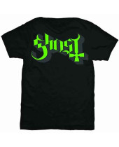 Ghost - Green and Grey Keyline Logo (Black) (tričko)