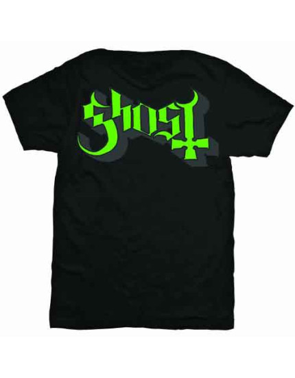Ghost - Green and Grey Keyline Logo (Black) (tričko) obrázok 1