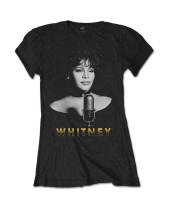 Whitney Houston - Black & White Photo (Black) (dámske tričko)