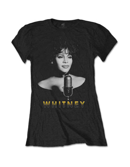 Whitney Houston - Black & White Photo (Black) (dámske tričko) obrázok 1