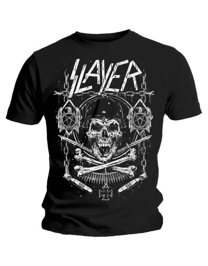 Slayer - Skull and Bones Revised (Black) (tričko) obrázok 1