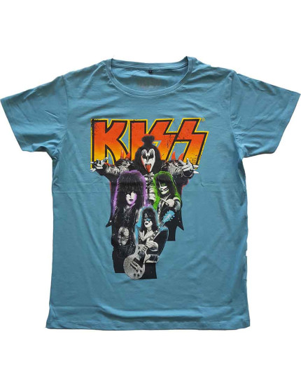 KISS - Neon Band (Blue) (tričko) obrázok 1