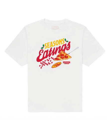 Stranger Things - Season Of Eating Pizza (White) (tričko) obrázok 1
