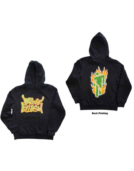 Billie Eilish - Airbrush Flames Blohsh (Dark Grey) (Back Print) (mikina) obrázok 1