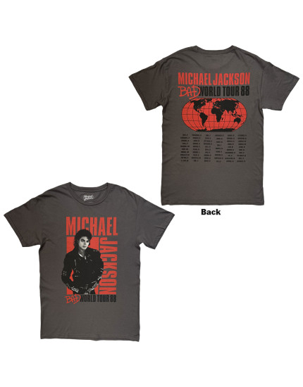 Michael Jackson - Bad World Tour 88 (Grey) (Back Print) (tričko) obrázok 1