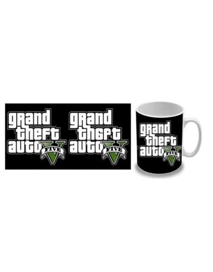 Grand Theft Auto 5 (GTA 5) - Logo Black hrnček obrázok 1