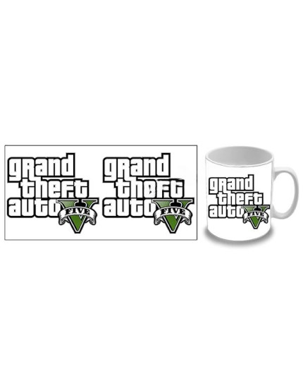 Grand Theft Auto 5 (GTA 5) - Logo White hrnček obrázok 1