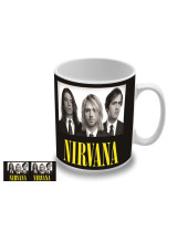 Nirvana - Yellow Logo and Photo hrnček