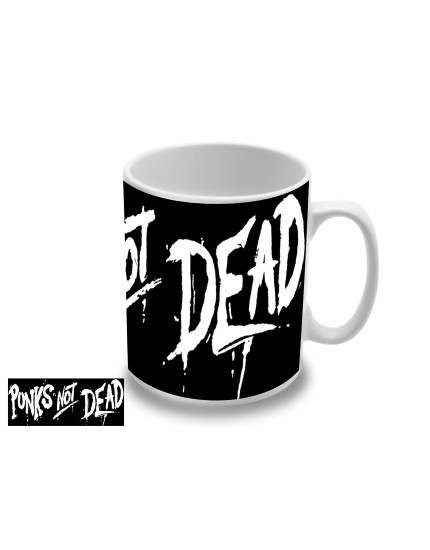 Punks not Dead - White Logo hrnček obrázok 1