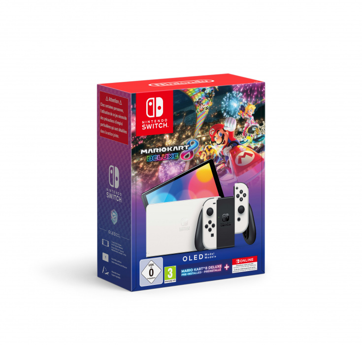 Nintendo Switch OLED + Mario Kart 8 Deluxe + 12M NSO