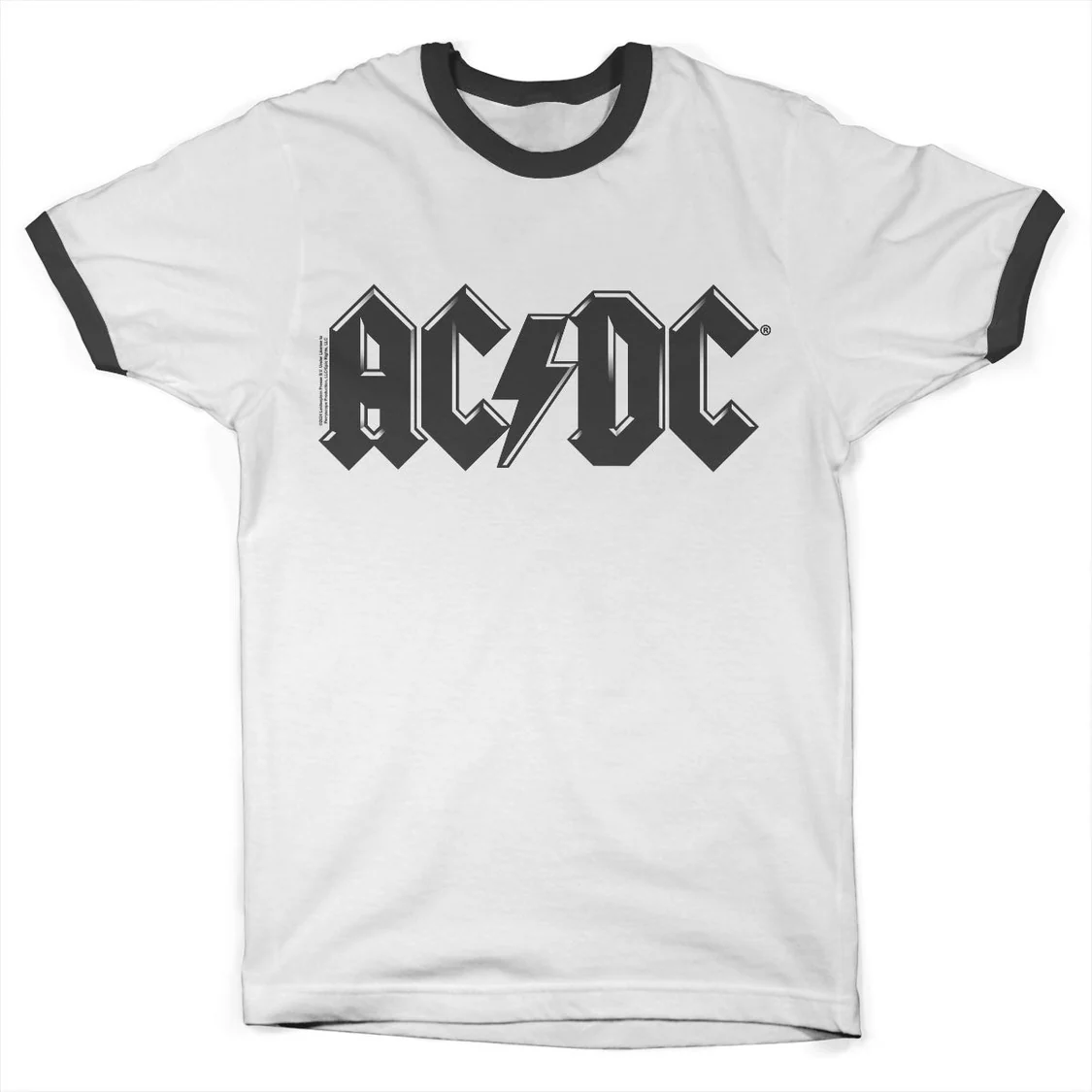 AC/DC Black Logo Retro Ringer (T-Shirt) XXL