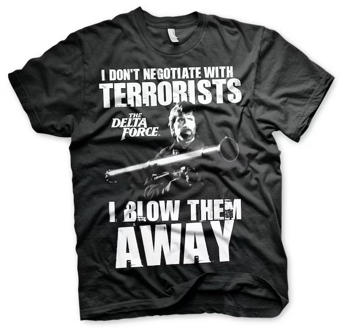 Chuck Norris I Blow Terrorists Away (T-Shirt) XXL